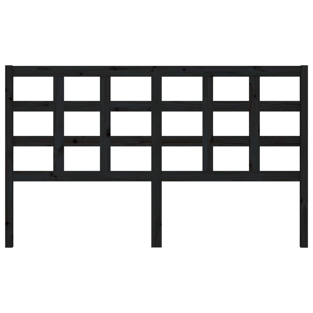 vidaXL Kopfteil Schwarz 165,5x4x100 cm Massivholz Kiefer