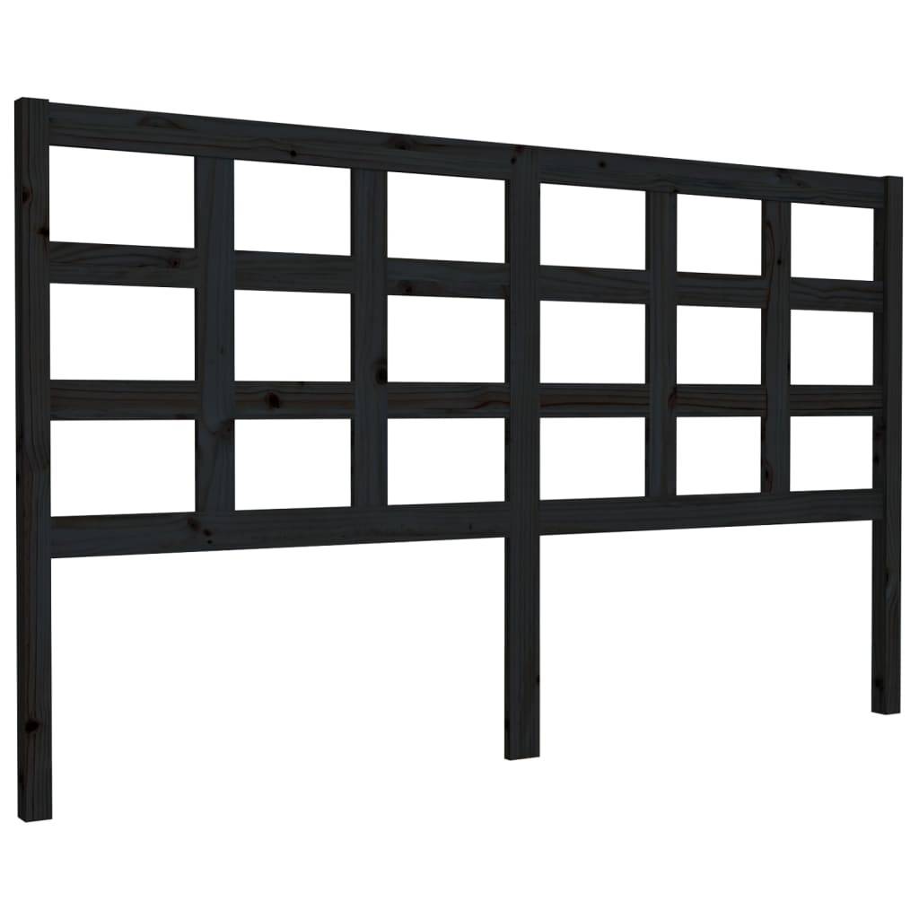 vidaXL Kopfteil Schwarz 165,5x4x100 cm Massivholz Kiefer