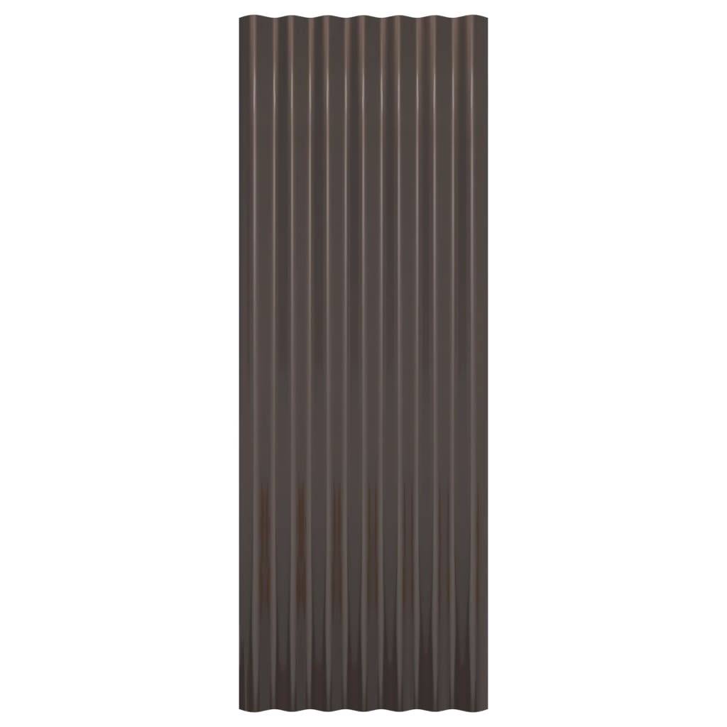 vidaXL Dachpaneele 12 Stk. Pulverbeschichteter Stahl Braun 100x36 cm