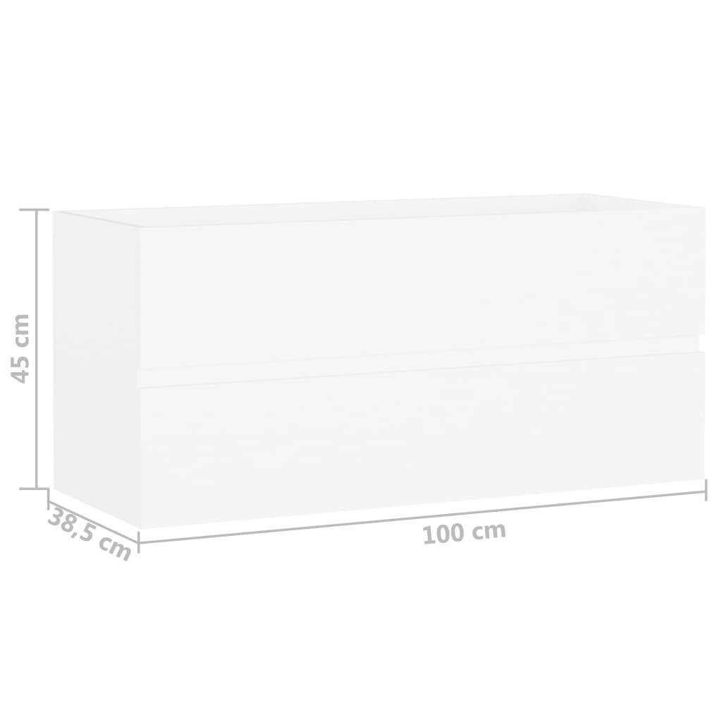 vidaXL Waschbeckenunterschrank mit Einbaubecken Weiß Holzwerkstoff