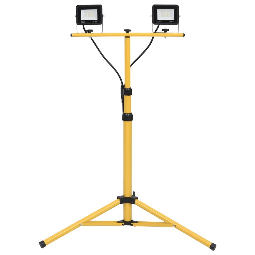 vidaXL LED-Fluter mit Stativ 2x20 W Kaltweiß