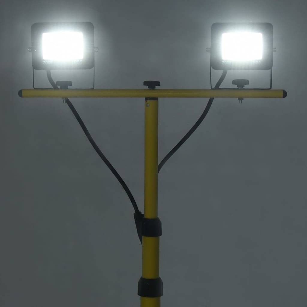 vidaXL LED-Fluter mit Stativ 2x20 W Kaltweiß