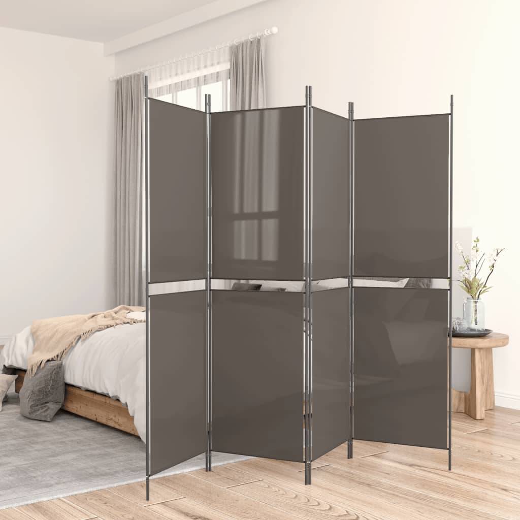 vidaXL 5-tlg. Paravent Anthrazit 250x200 cm Stoff