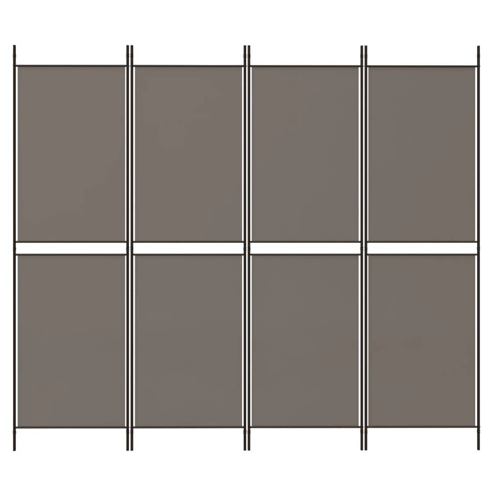 vidaXL 4-tlg. Paravent Anthrazit 200x220 cm Stoff