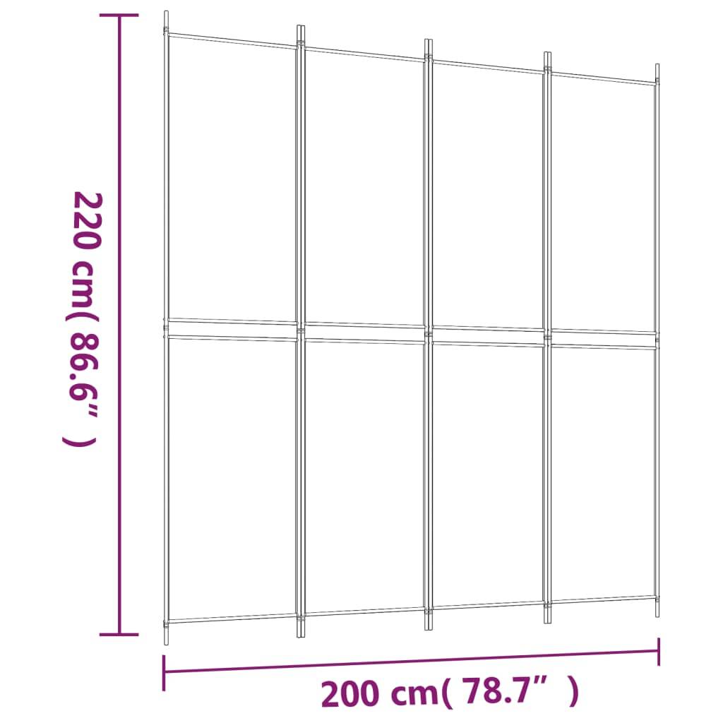 vidaXL 4-tlg. Paravent Anthrazit 200x220 cm Stoff