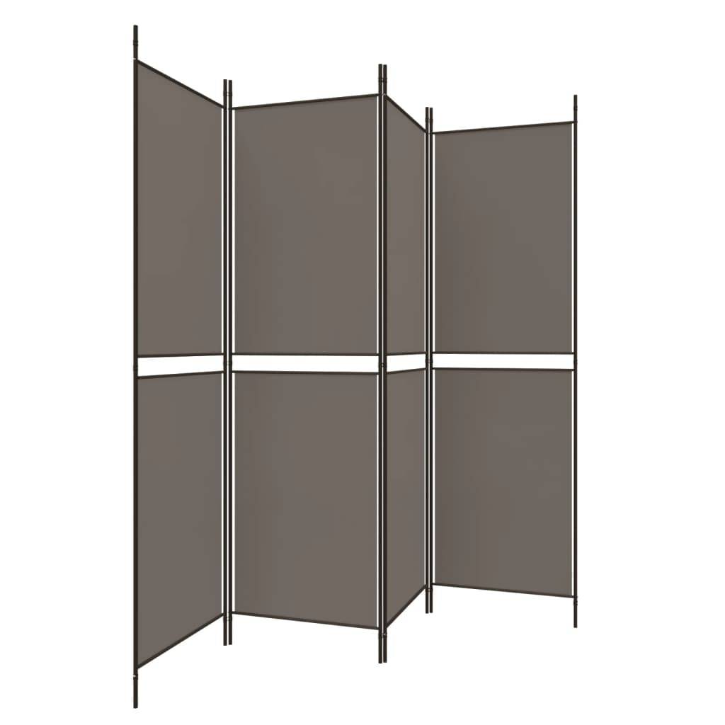 vidaXL 4-tlg. Paravent Anthrazit 200x220 cm Stoff