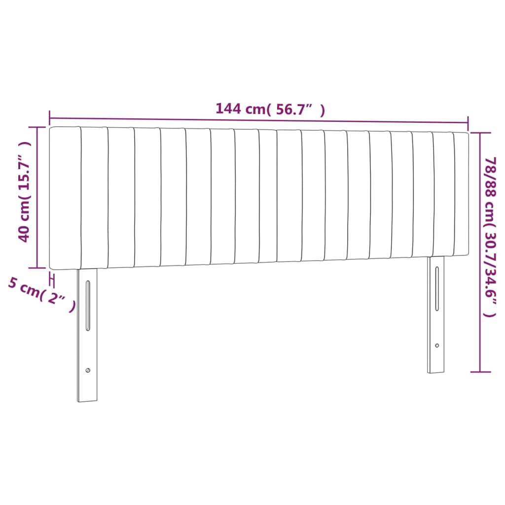 vidaXL LED Kopfteil Schwarz 144x5x78/88 cm Stoff