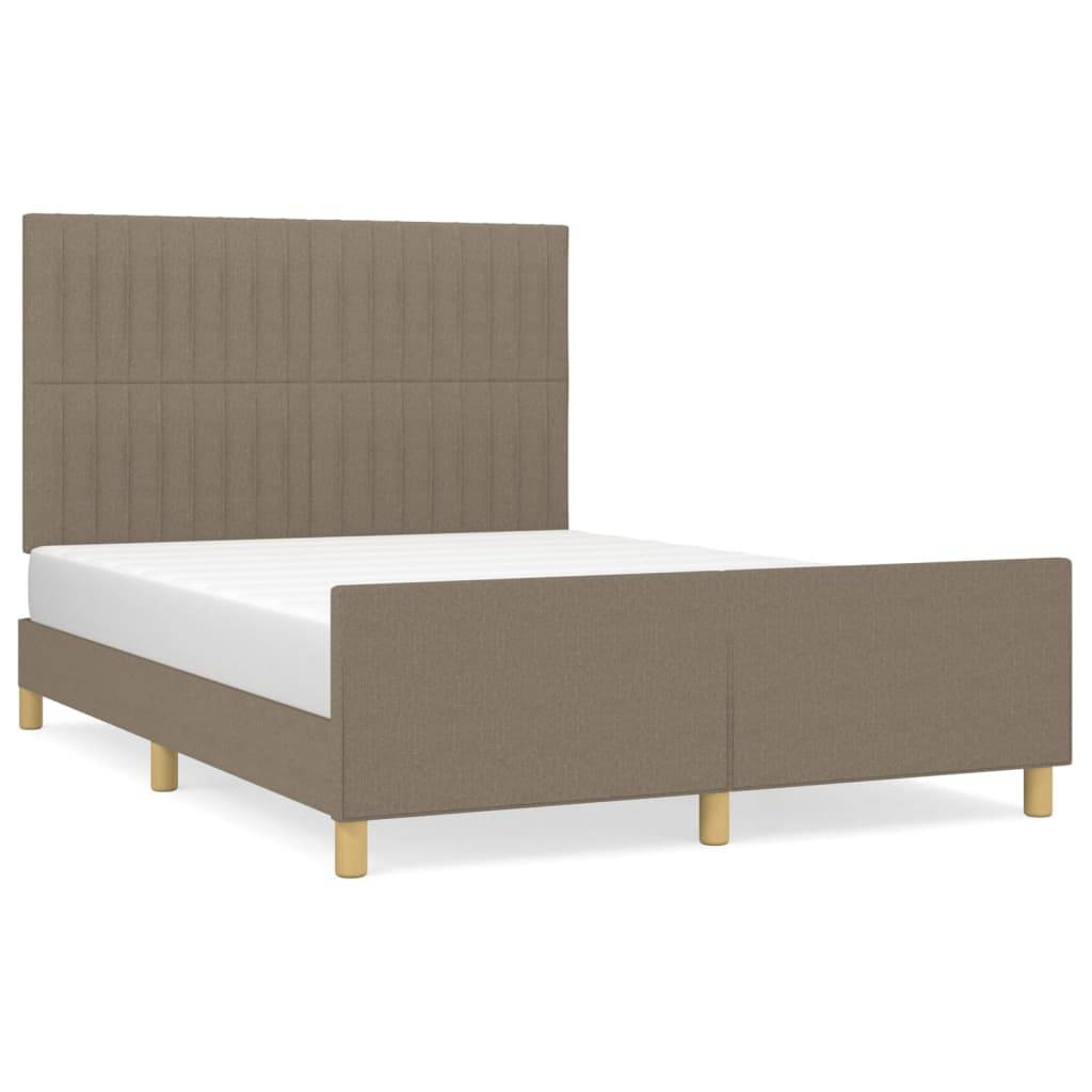 vidaXL Bettgestell ohne Matratze Taupe 140x200 cm Stoff