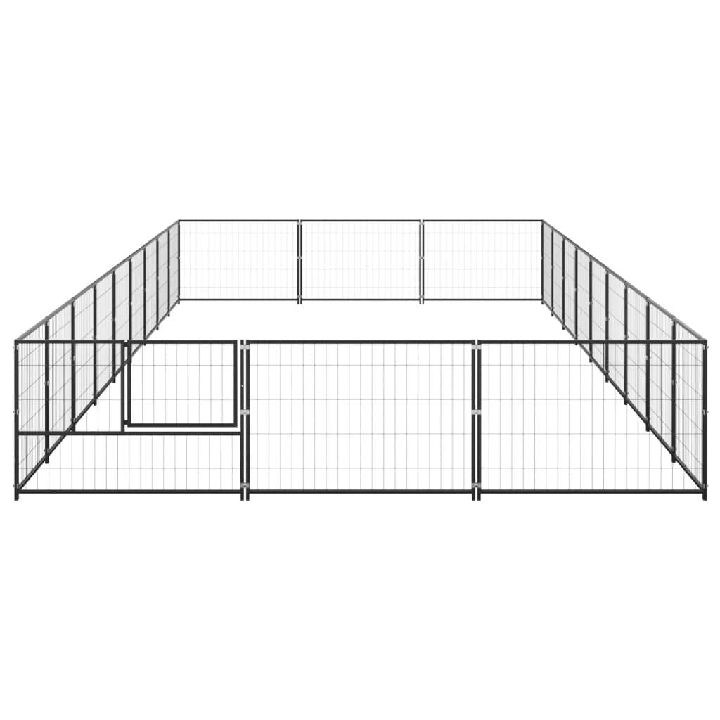 vidaXL Hundezwinger Schwarz 27 m² Stahl