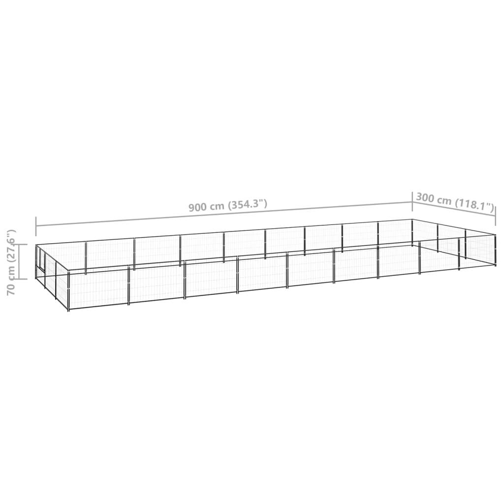 vidaXL Hundezwinger Schwarz 27 m² Stahl
