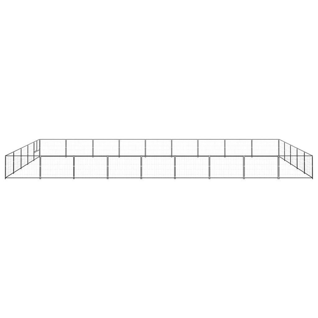 vidaXL Hundezwinger Schwarz 45 m² Stahl