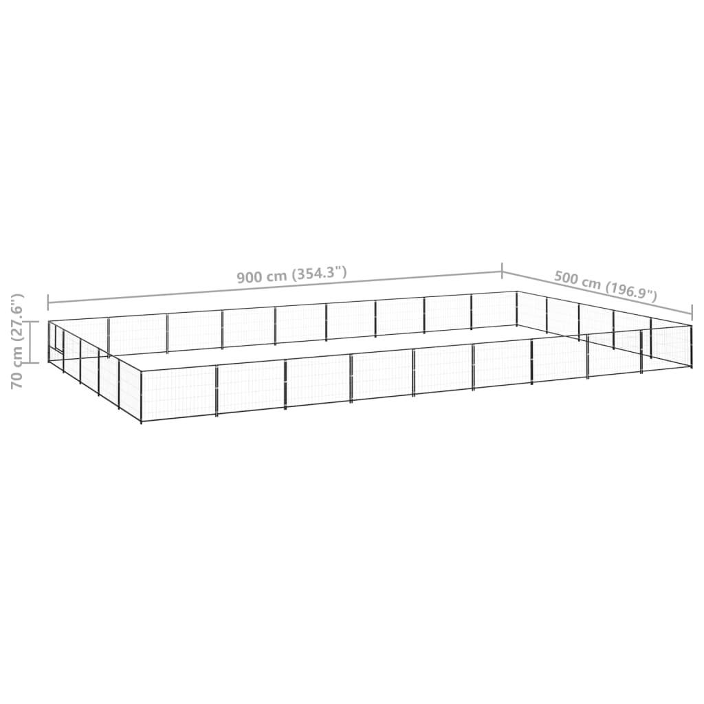 vidaXL Hundezwinger Schwarz 45 m² Stahl