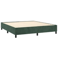 vidaXL Boxspringbett mit Matratze Dunkelgrün 180x200 cm Samt vidaXL Boxspringbett mit Matratze Dunkelgrün 180x200 cm Samt
