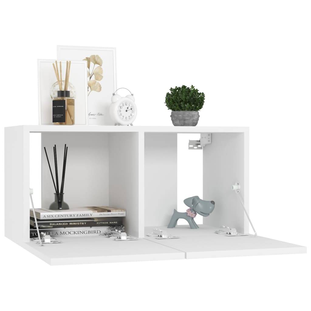 vidaXL 5-tlg. TV-Schrank-Set Weiß Holzwerkstoff