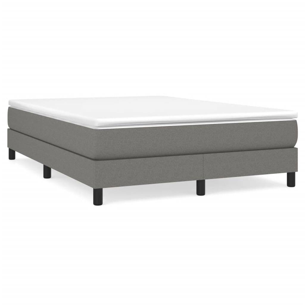 vidaXL Bettgestell ohne Matratze Dunkelgrau 140x190 cm Stoff