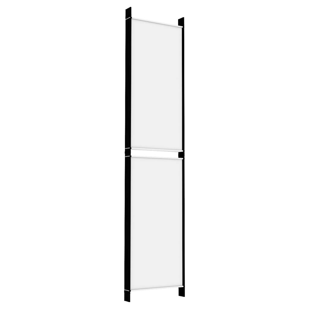 vidaXL 6-tlg. Paravent Weiß 300x220 cm Stoff