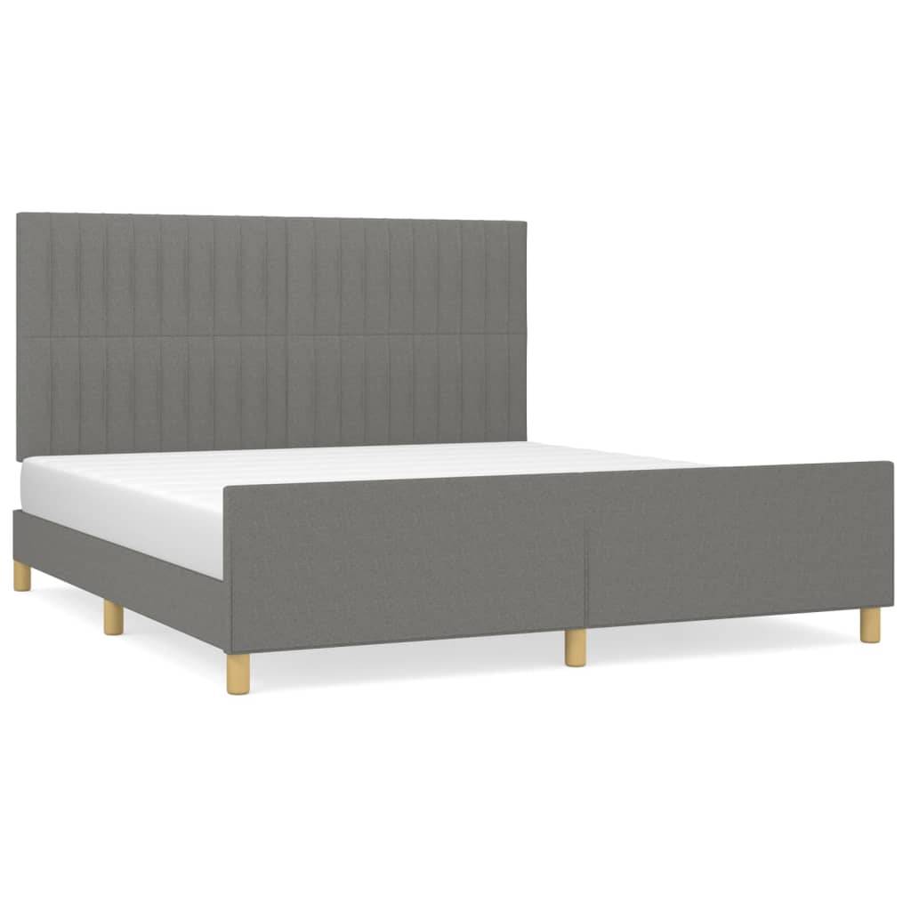 vidaXL Bettgestell ohne Matratze Dunkelgrau 180x200 cm Stoff