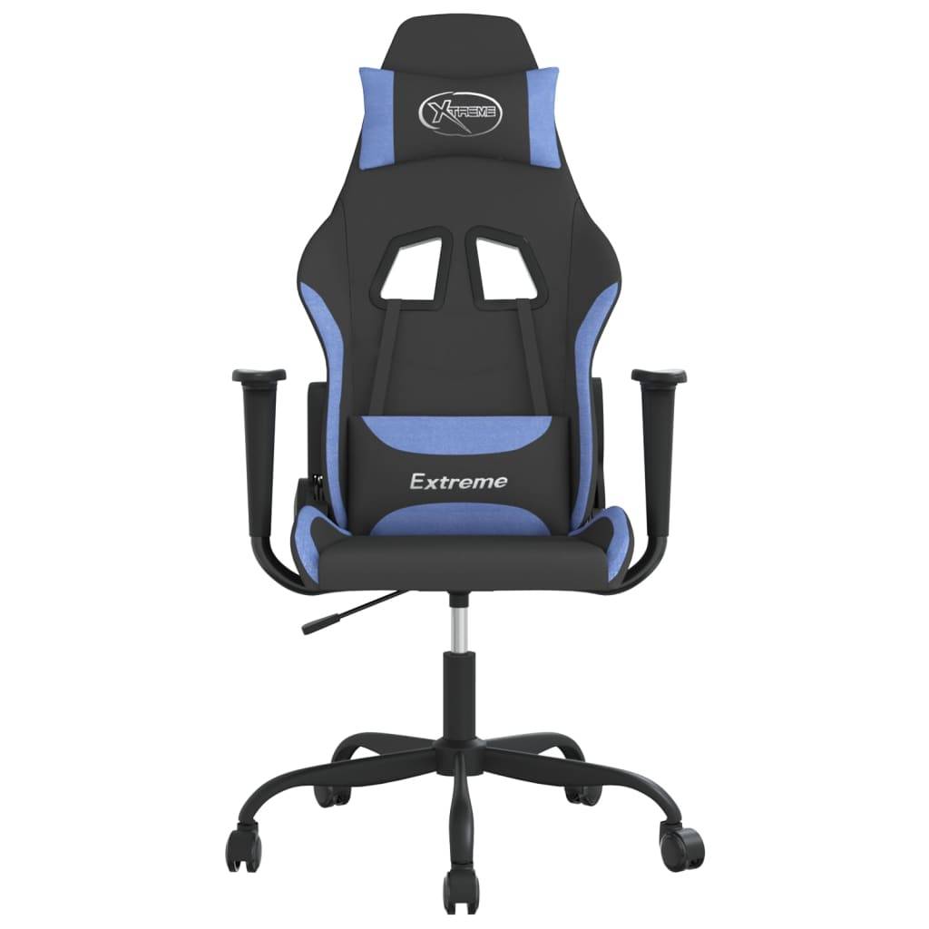 vidaXL Gaming-Stuhl Schwarz und Blau Stoff