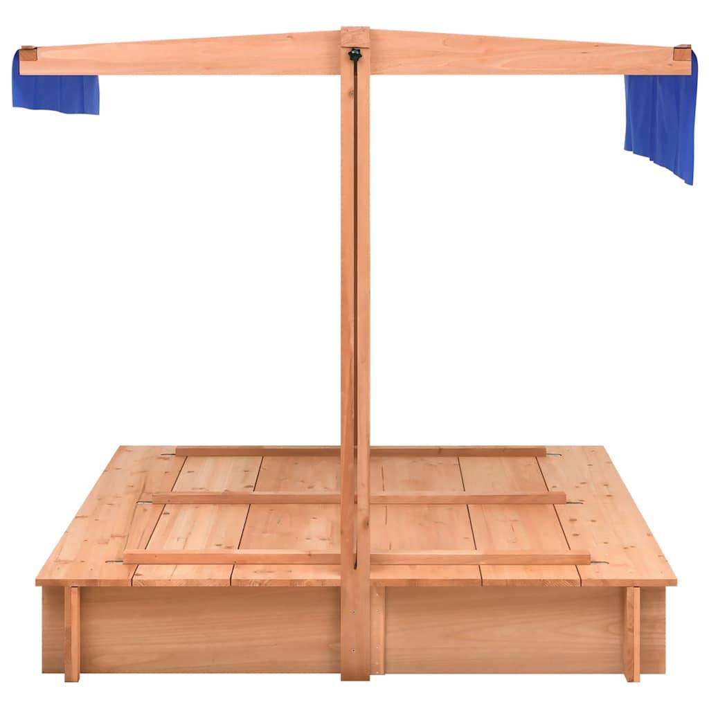 vidaXL Sandkasten mit Dach Tannenholz 112x112x112 cm