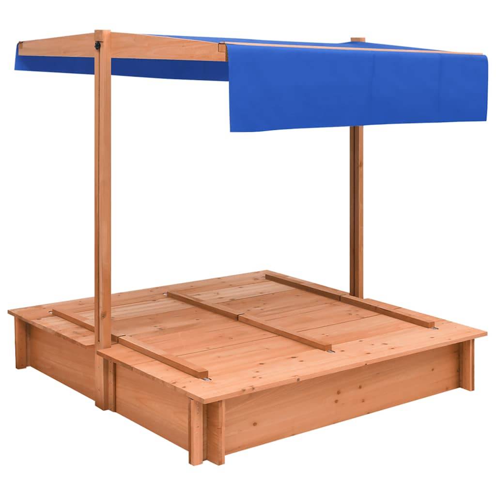 vidaXL Sandkasten mit Dach Tannenholz 112x112x112 cm
