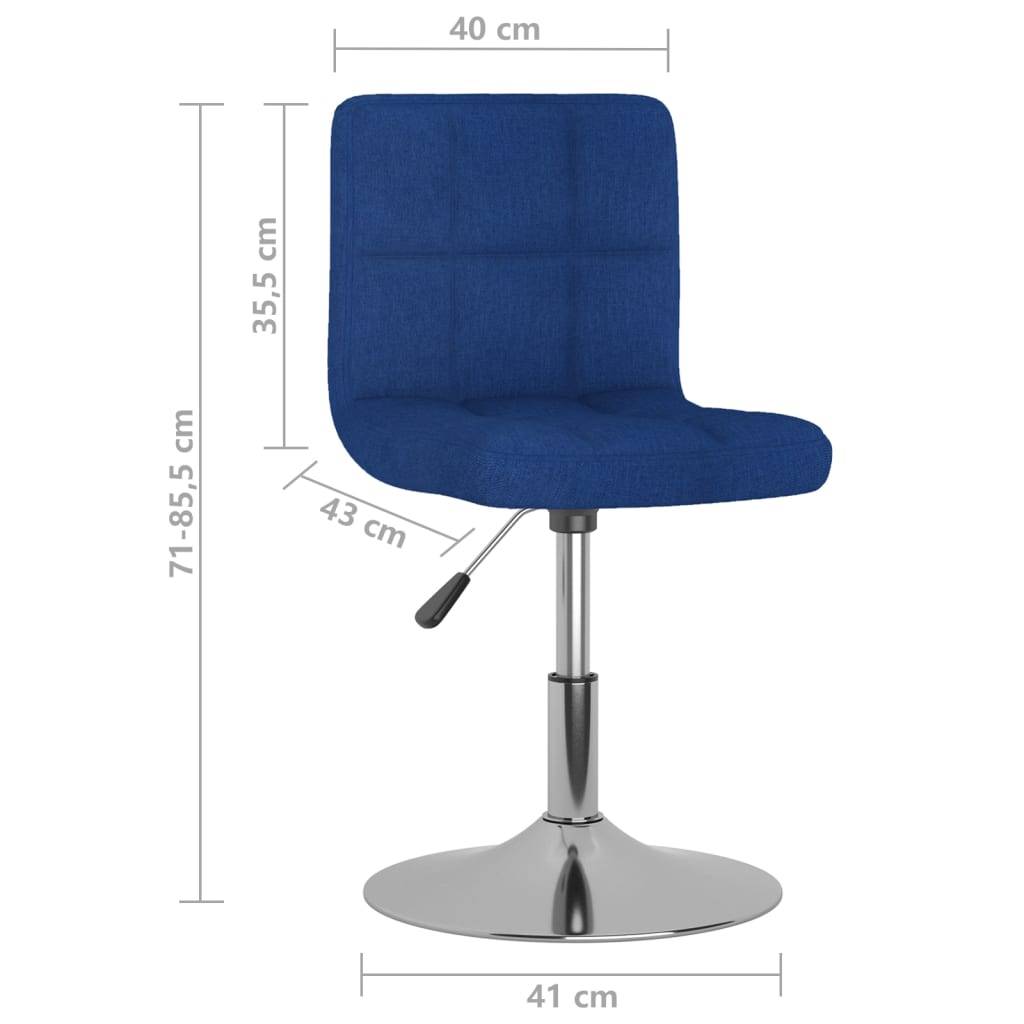 vidaXL Esszimmerstühle 6 Stk. Drehbar Blau Stoff