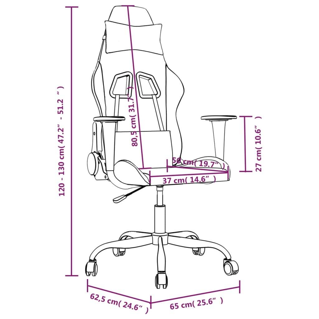 vidaXL Gaming-Stuhl mit Massagefunktion Schwarz und Rot Stoff