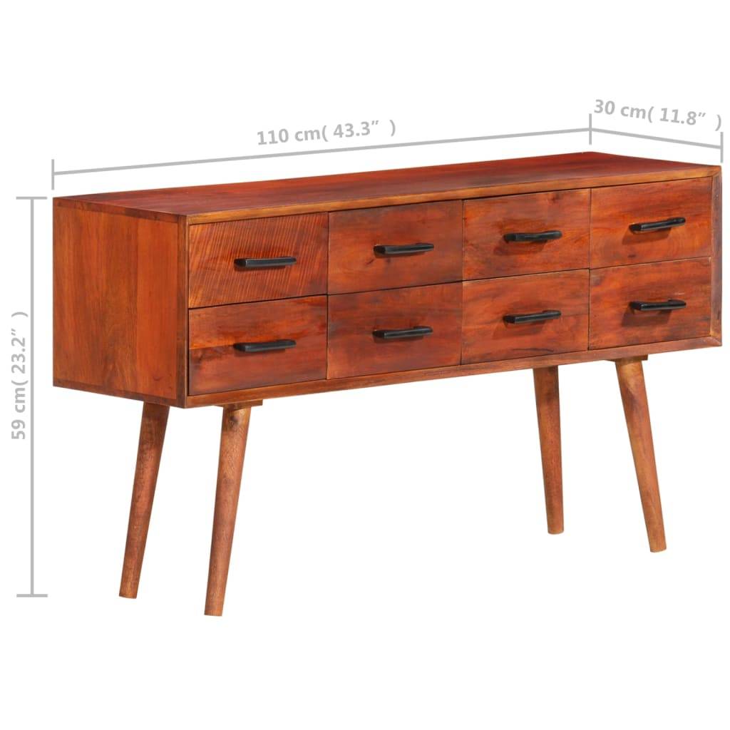 vidaXL Sideboard 110x30x59 cm Massivholz Mango