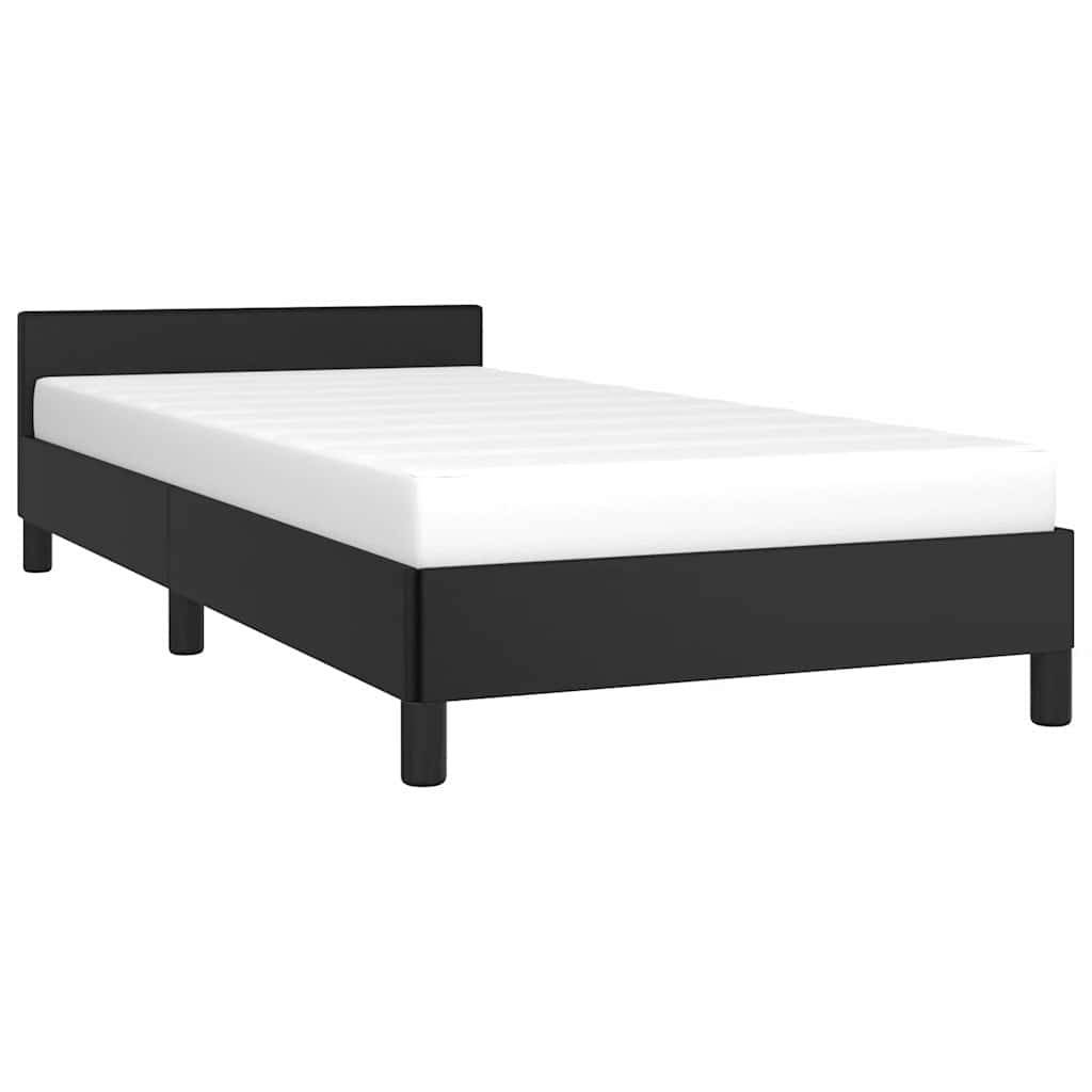 vidaXL Bettgestell mit Kopfteil ohne Matratze Schwarz 90x190 cm