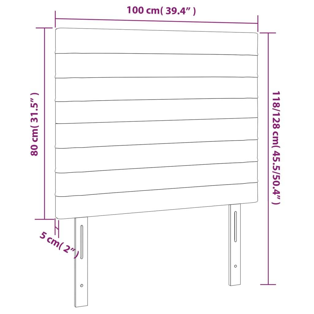 vidaXL LED Kopfteil Dunkelgrau 100x5x118/128 cm Stoff