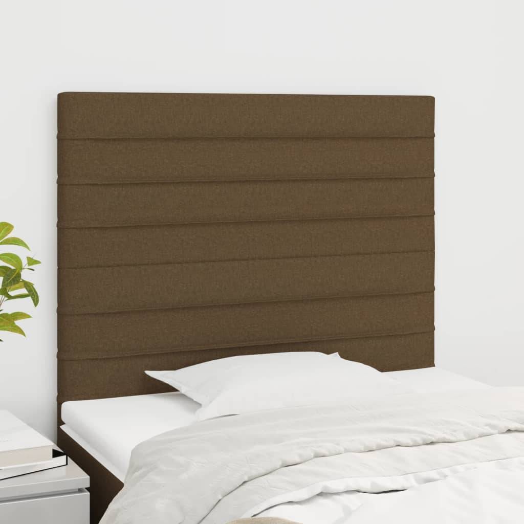 vidaXL Kopfteile 2 Stk. Dunkelbraun 90x5x78/88 cm Stoff