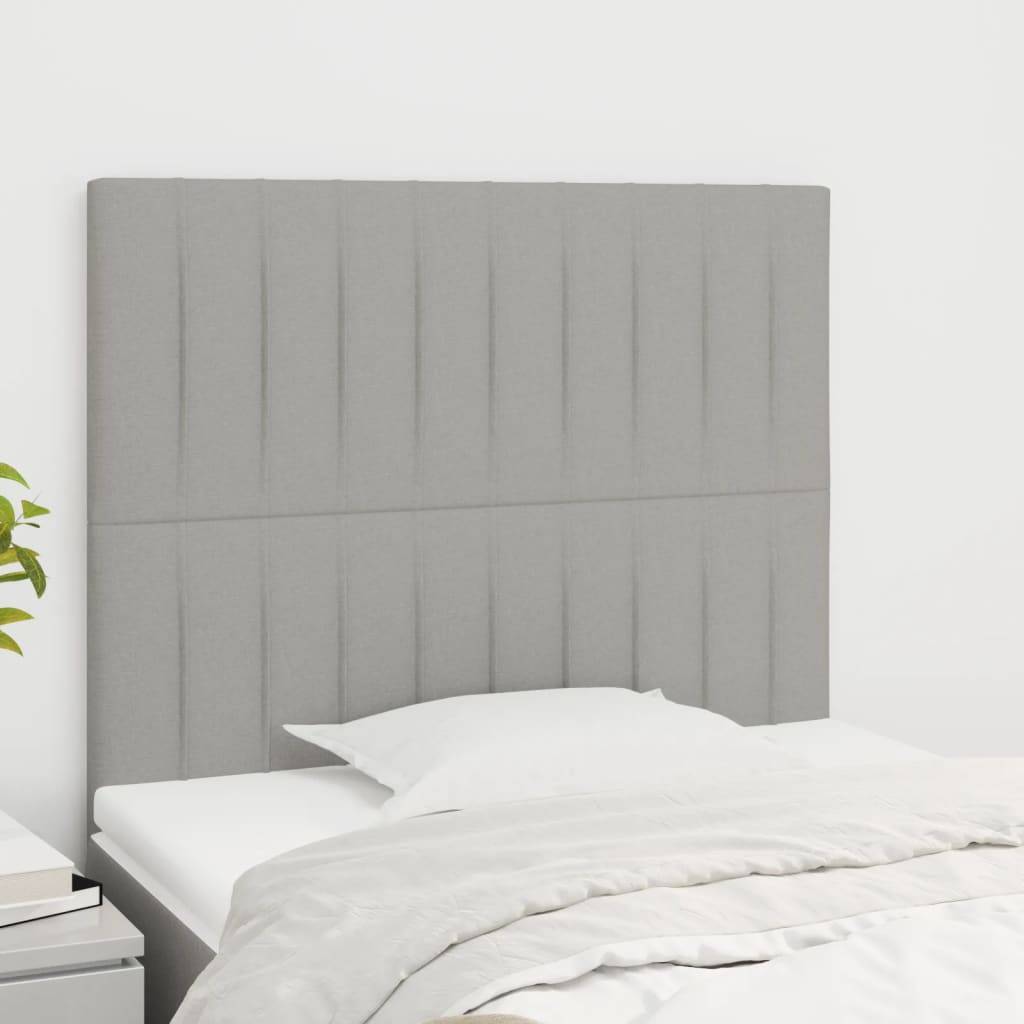 vidaXL Kopfteile 2 Stk. Hellgrau 90x5x78/88 cm Stoff