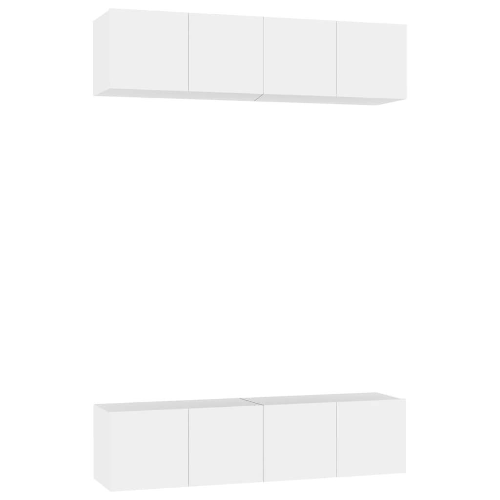 vidaXL TV-Schränke 4 Stk. Weiß 60x30x30 cm Holzwerkstoff