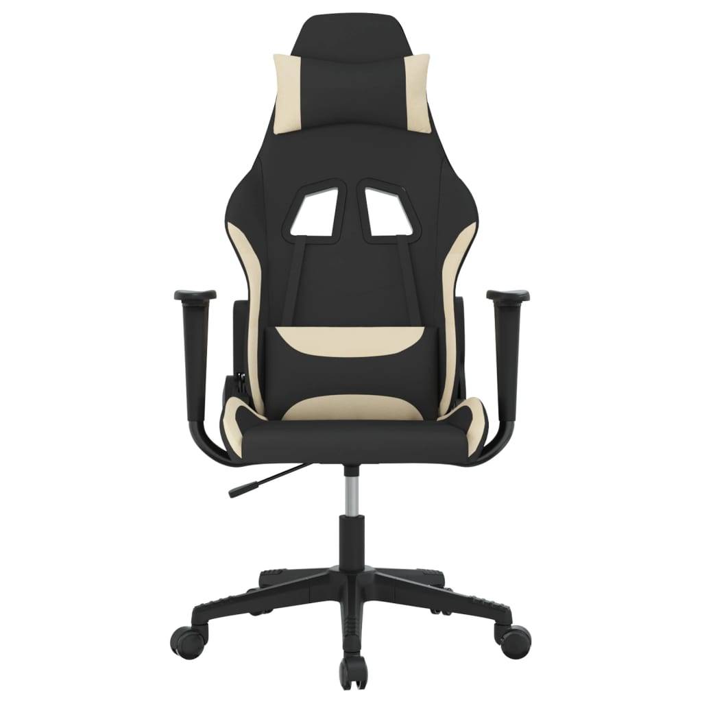 vidaXL Gaming-Stuhl Schwarz und Creme Stoff