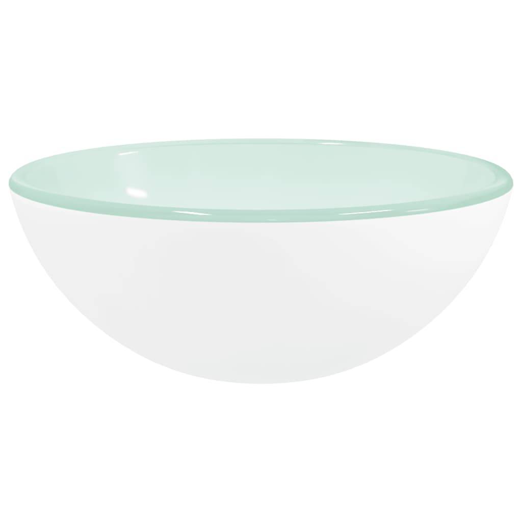 vidaXL Waschbecken Hartglas 30x12 cm Weiß
