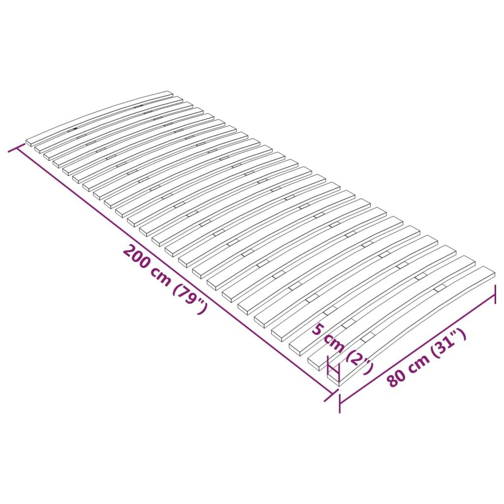 vidaXL Bettlattenrost Ersatz mit 24 Latten 80x200 cm