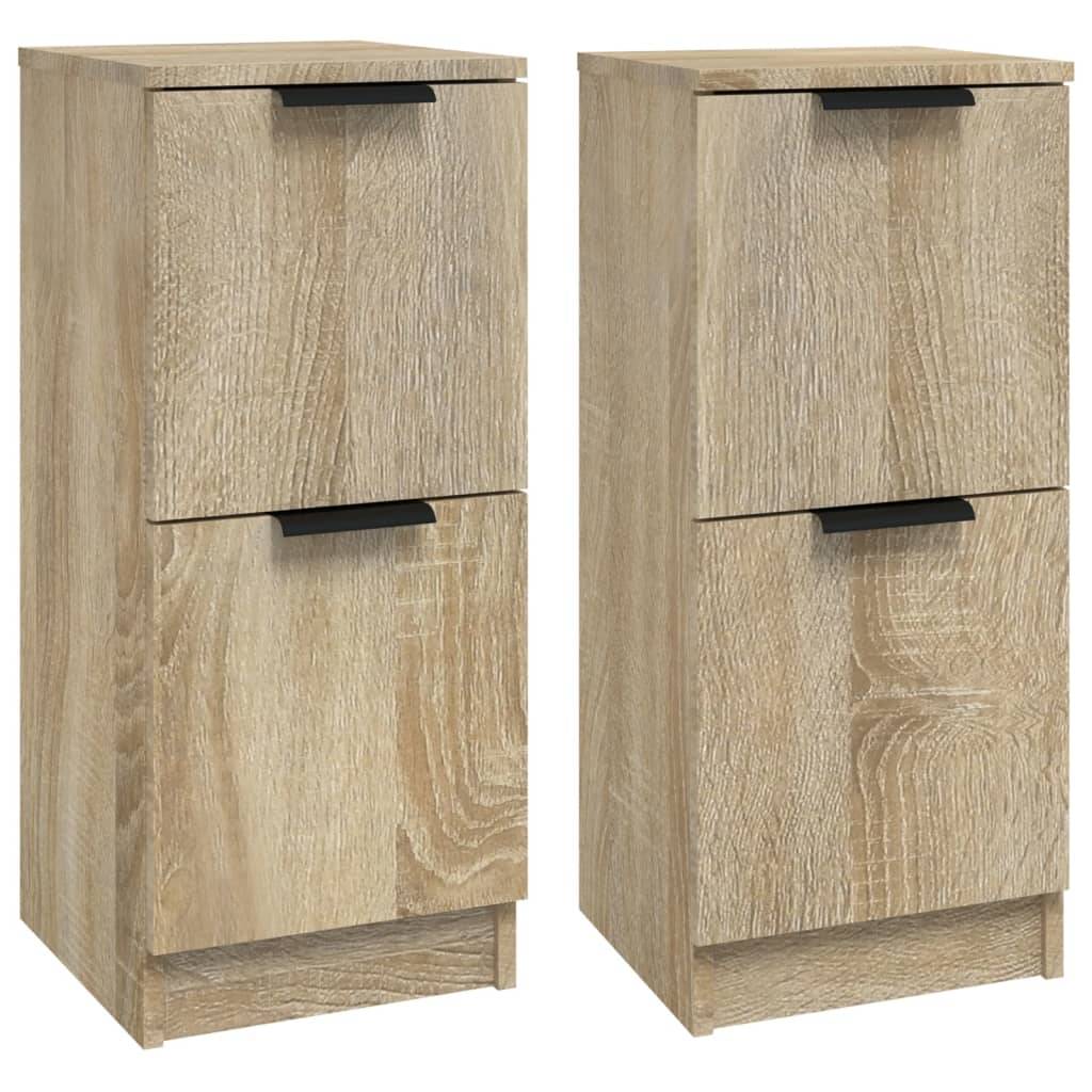 vidaXL Sideboards 2 Stk. Sonoma-Eiche 30x30x70 cm Holzwerkstoff