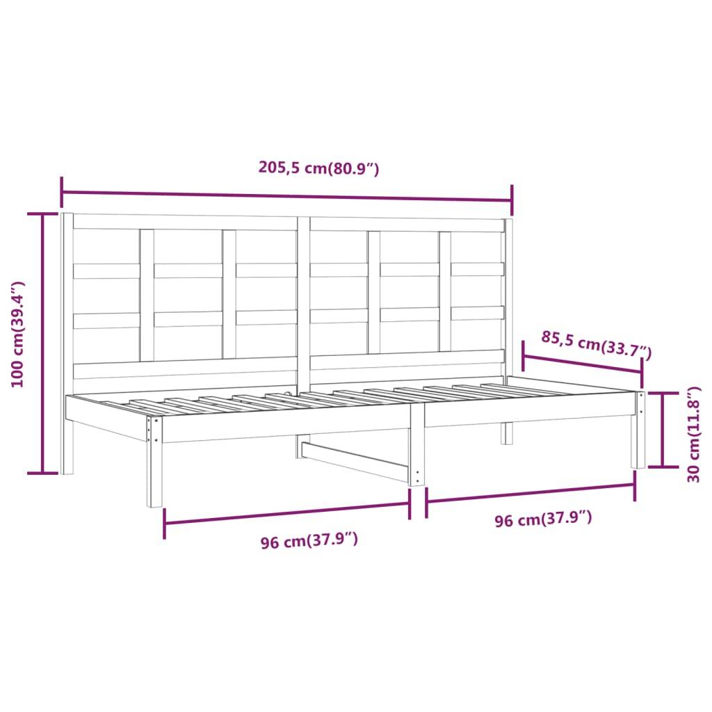vidaXL Tagesbett ohne Matratze Weiß 80x200 cm Massivholz Kiefer