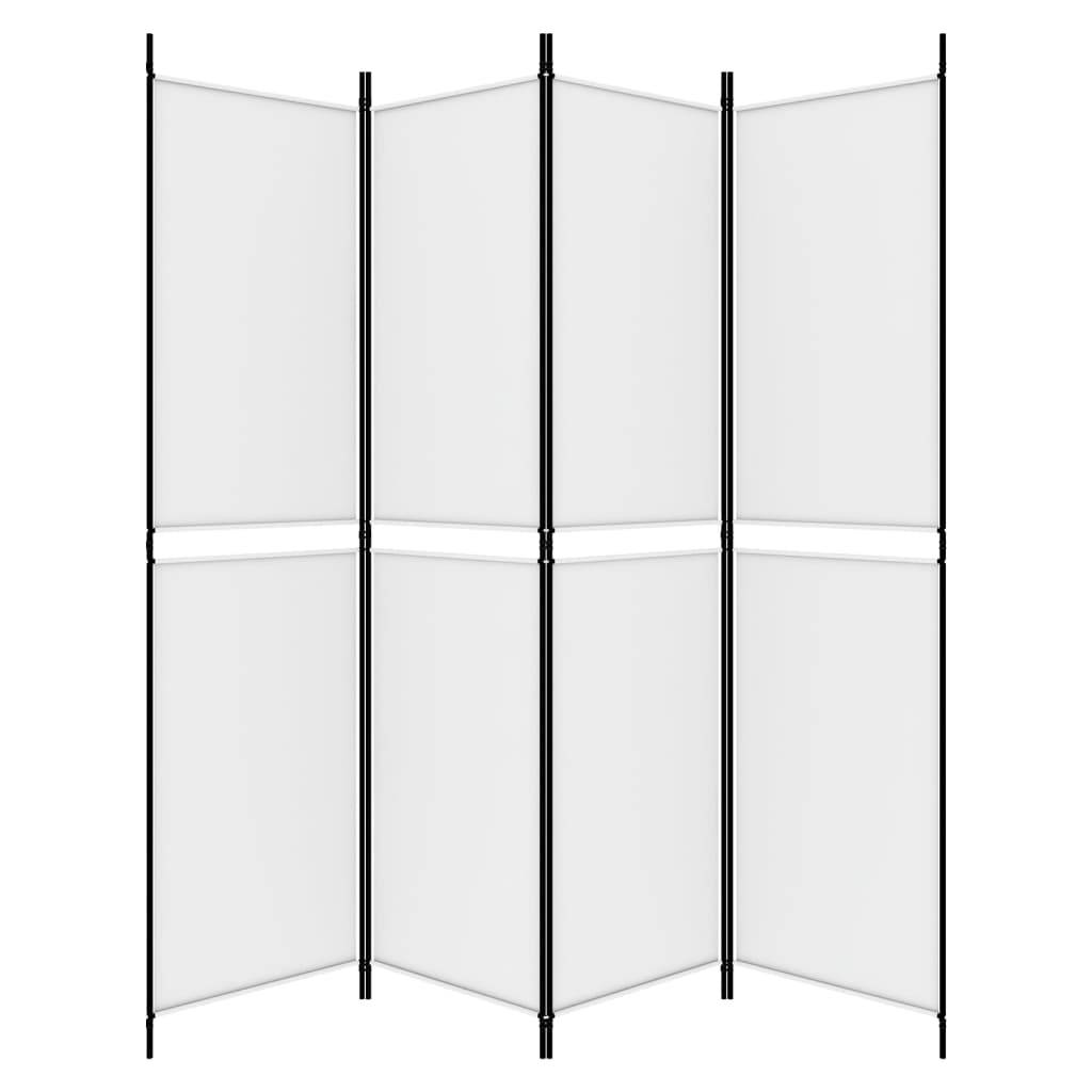 vidaXL 4-tlg. Paravent Weiß 200x200 cm Stoff