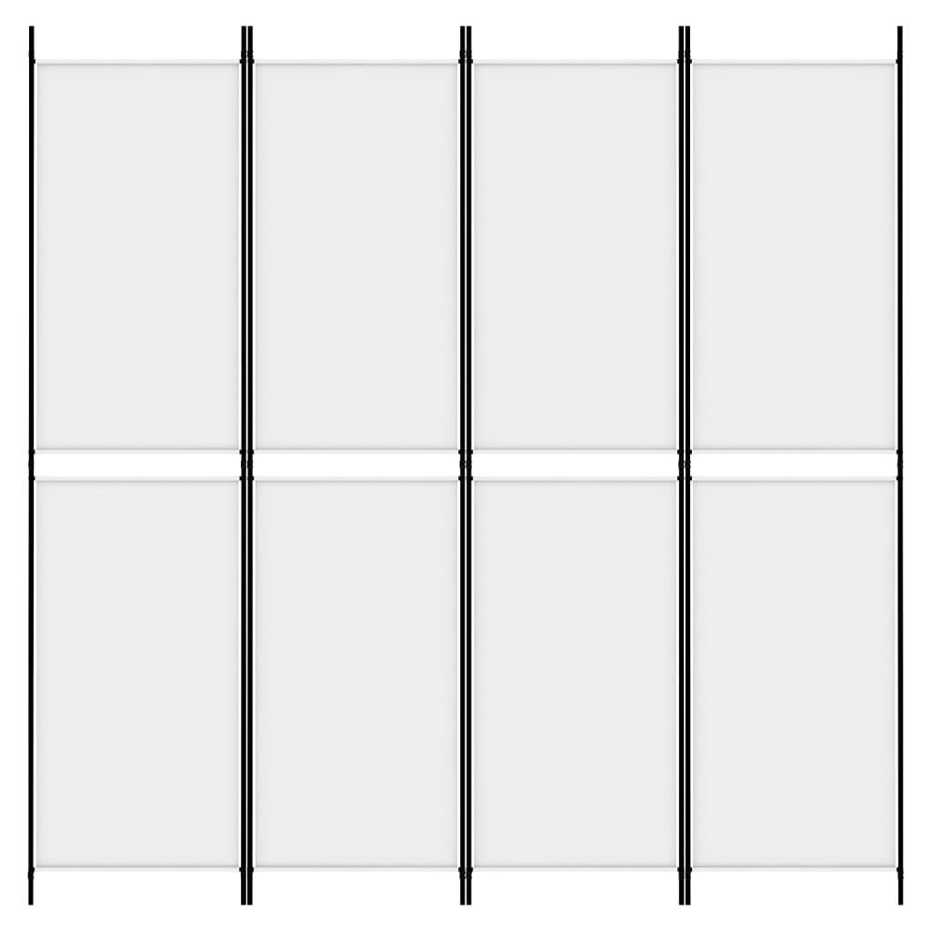 vidaXL 4-tlg. Paravent Weiß 200x200 cm Stoff