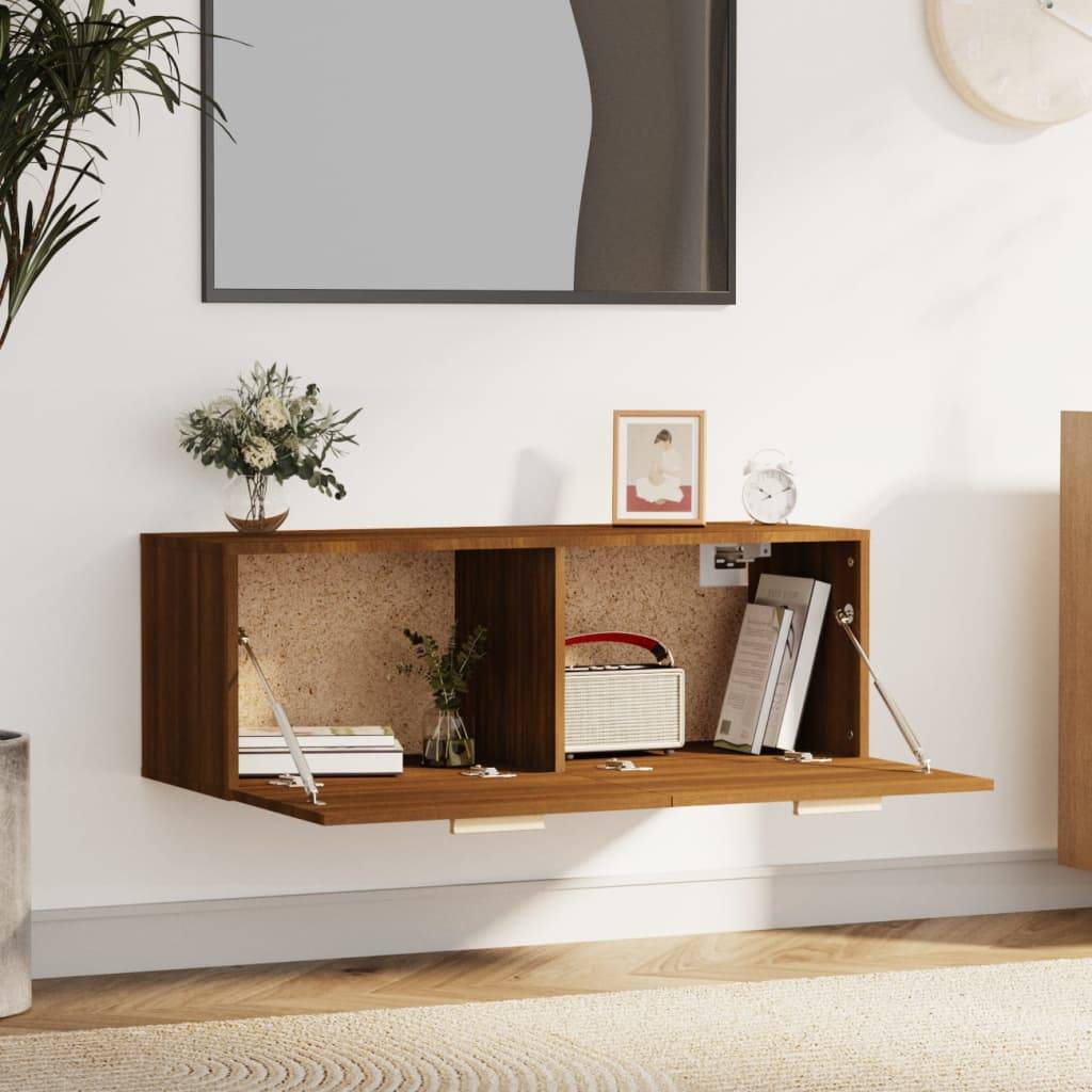 vidaXL Wandschrank Braun Eichen-Optik 100x36,5x35 cm Holzwerkstoff