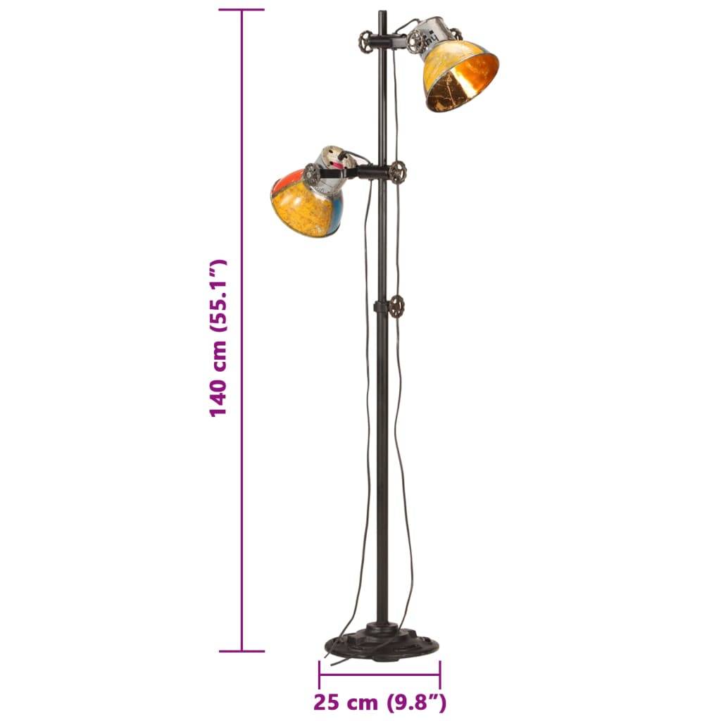 vidaXL Stehlampe mit 2 Lampenschirmen Mehrfarbig E27