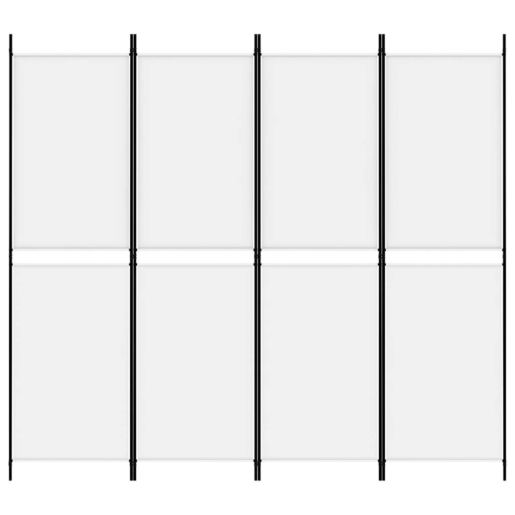 vidaXL 4-tlg. Paravent Weiß 200x180 cm Stoff