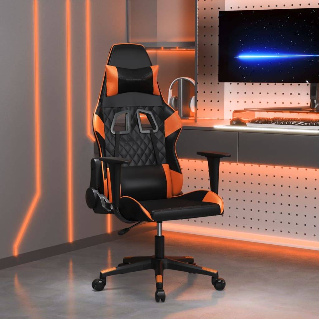 vidaXL Gaming-Stuhl Schwarz und Orange Kunstleder