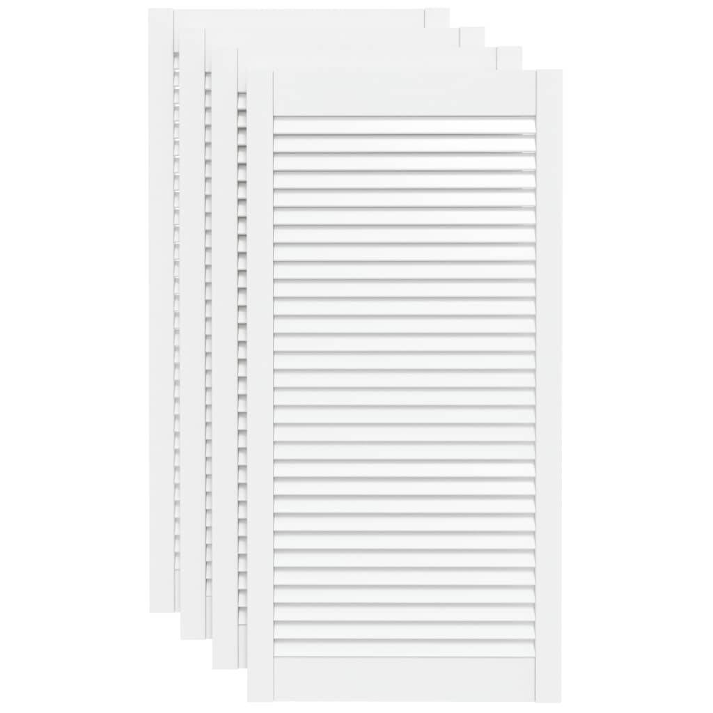 vidaXL Schranktüren Lamellen-Design 4 Stk Weiß 99,3x49,4 cm Massivholz