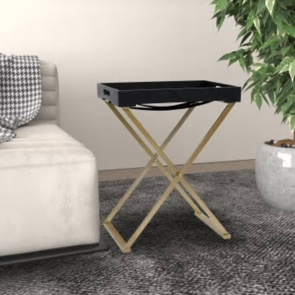 vidaXL Klapptisch Golden und Schwarz 48x34x61 cm MDF
