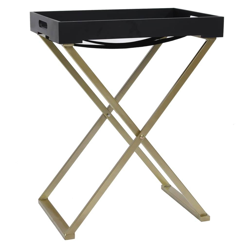 vidaXL Klapptisch Golden und Schwarz 48x34x61 cm MDF