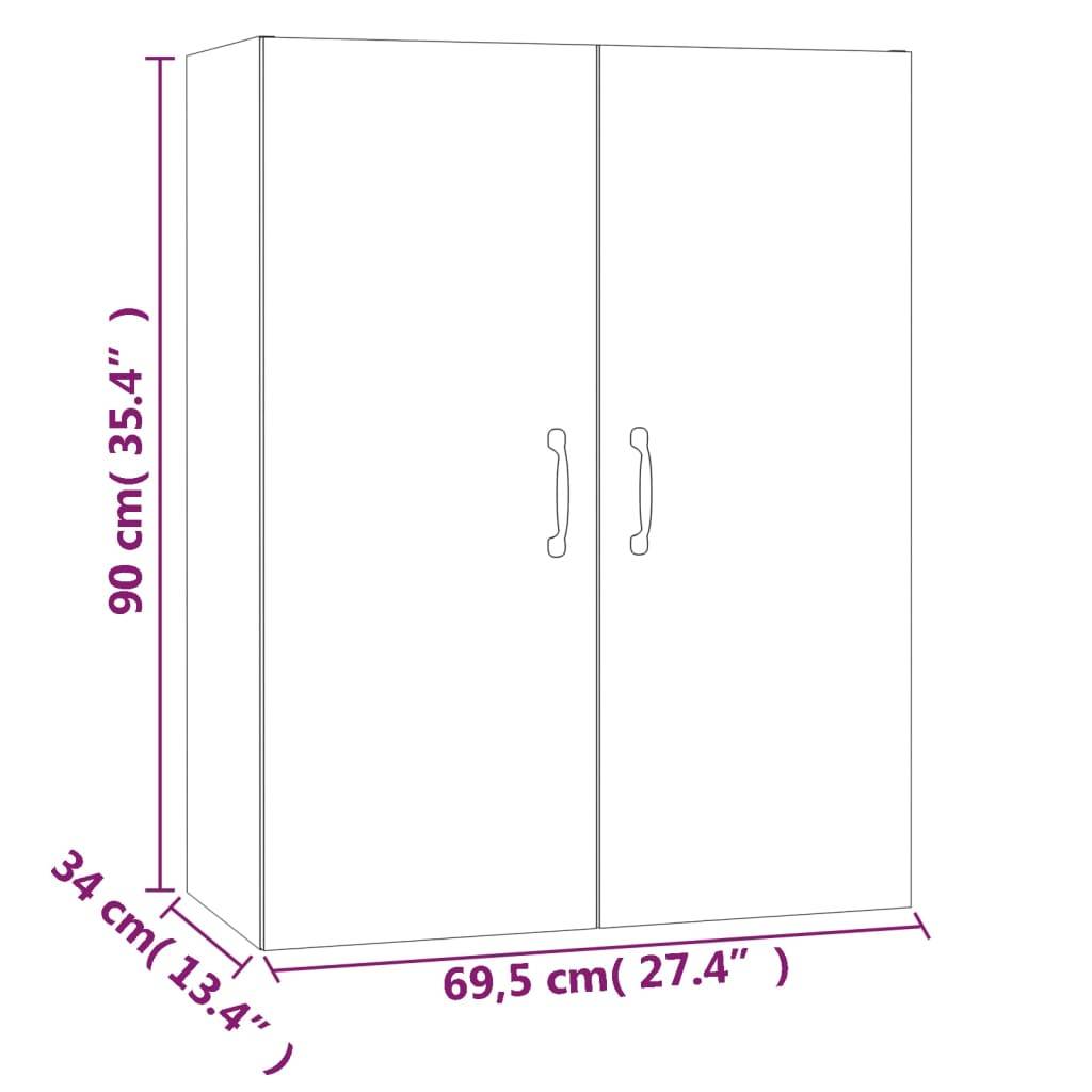 vidaXL Hängeschrank Betongrau 69,5x34x90 cm Holzwerkstoff