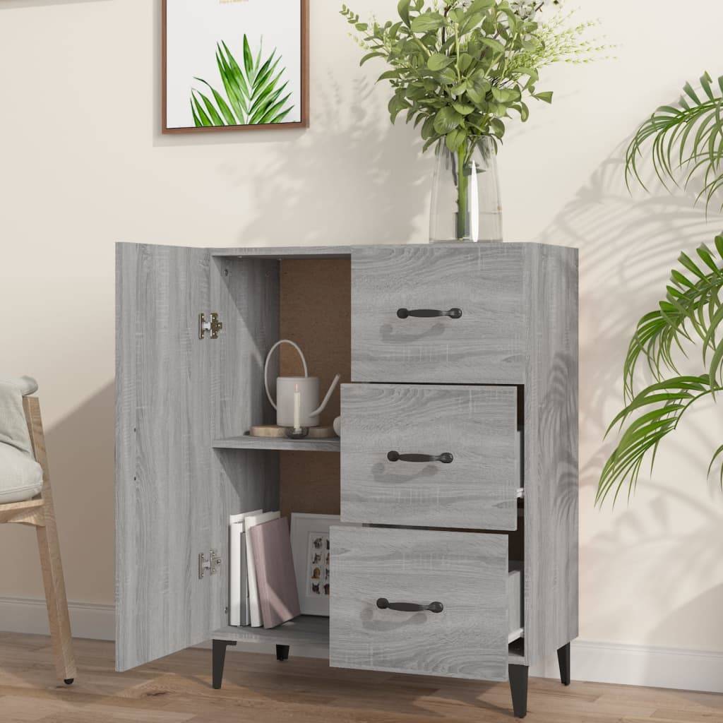 vidaXL Sideboard Grau Sonoma 69,5x34x90 cm Holzwerkstoff