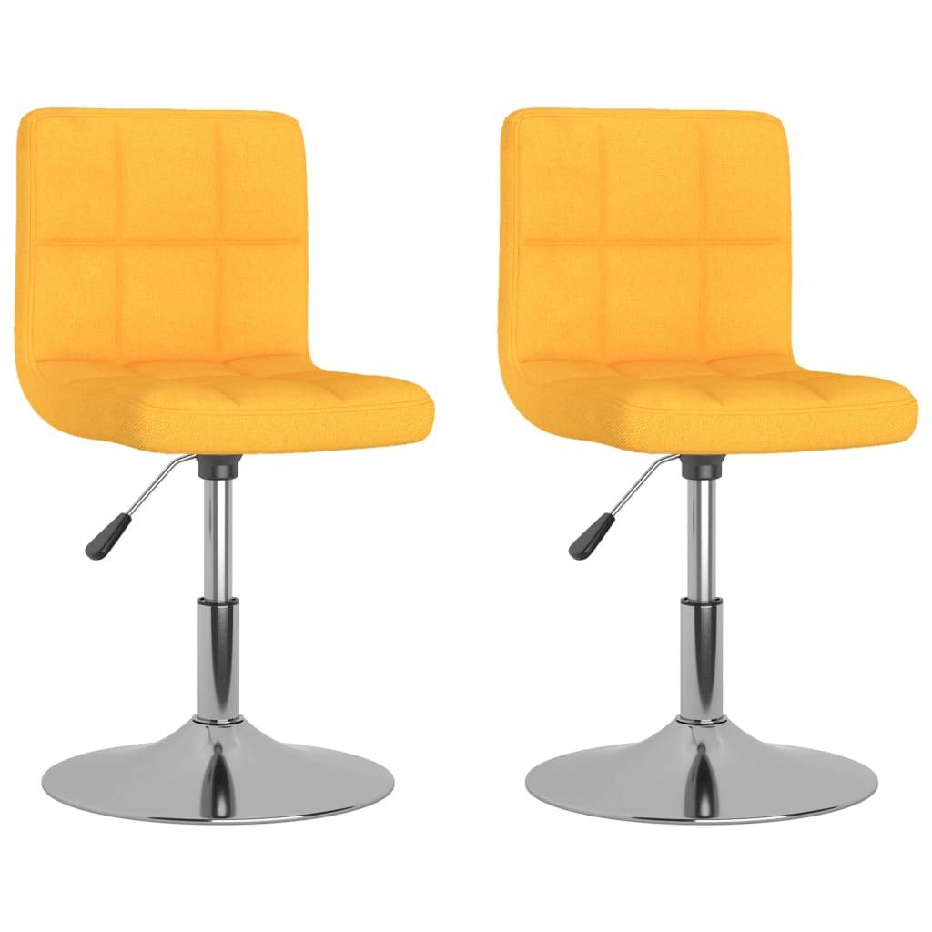 vidaXL Esszimmerstühle 2 Stk. Drehbar Gelb Stoff