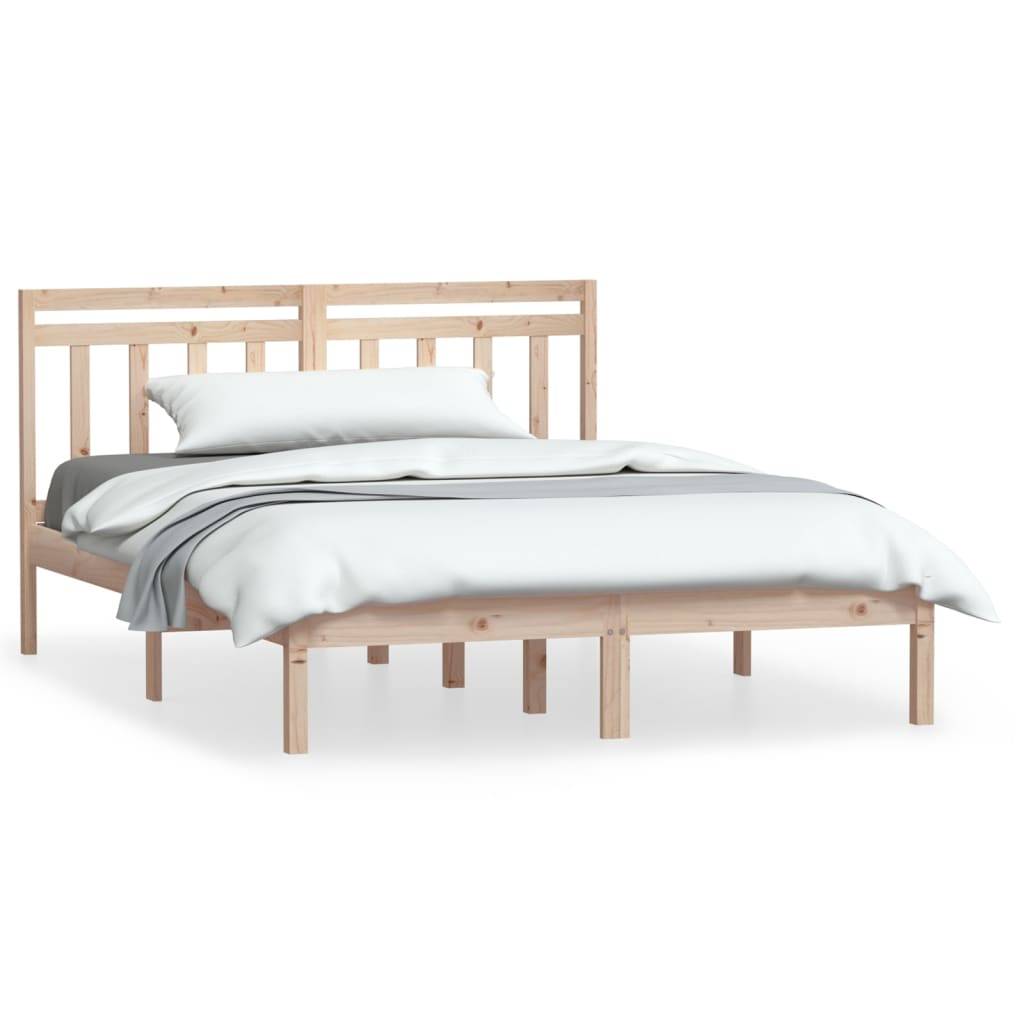 vidaXL Massivholzbett 135x190 cm